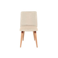 Manhattan Comfort 1023380 Dakota Linen/Synthetic Leather Dining Chair in Beige
